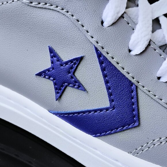 Converse Men Pro Blaze V2 Sport Luxe Faux Leather Sneaker in Classic Grey/Black - Picture 5 of 14